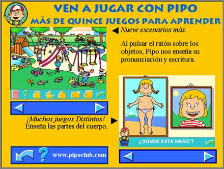 Ejemplo del programa educativo multimedia. Imagina y crea con Pipo.